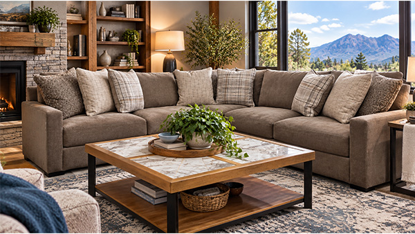 Ashley sectional in a comfortable living room setting