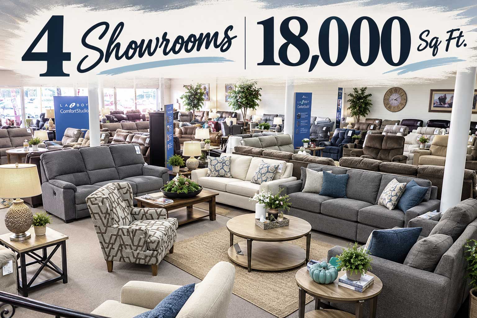 Four showrooms and 18,000 and huge variety at Maupin's Home Furniture